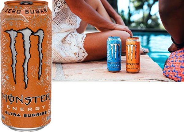 Purchase Monster Energy Ultra Sunrise, Sugar Free Energy Drink, 16 Ounce (Pack of 24) on Amazon.com