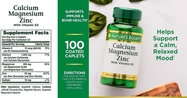 Purchase Nature's Bounty Calcium-Magnesiuim-Zinc on Amazon.com