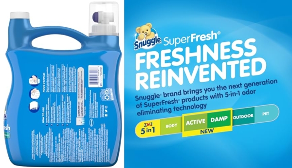 Purchase Snuggle Plus Super Fresh Liquid Fabric Softener with Odor Eliminating Technology, 95 Fluid Ounces on Amazon.com