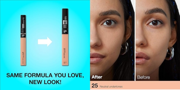 Purchase Maybelline Fit Me Liquid Concealer Makeup, Natural Coverage, Oil-Free, Medium, 0.23 Fl Oz on Amazon.com