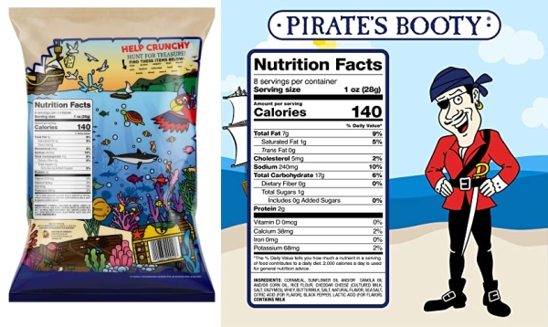 Purchase Pirate's Booty Crunch Attack, White Cheddar Cheese Puffs, Crunchy Snack for Kids, 8oz Grocery Size Bag on Amazon.com