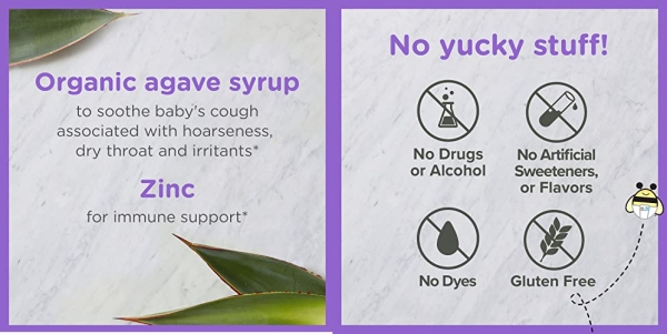 Purchase Zarbee's Baby Cough Syrup + Immune with Organic Agave + Zinc; Natural Grape Flavor; 2 Fl Oz on Amazon.com