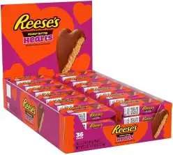 REESE'S Milk Chocolate Peanut Butter Hearts, Valentine's Day Candy Packs, 1.2 oz (36 Count)