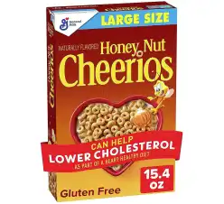 Honey Nut Cheerios Heart Healthy Breakfast Cereal, Gluten Free, Whole Grain Oats, 15.4 oz