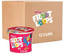 Kellogg's Froot Loops Cereal Cups, Fruit Flavored, Vitamin C, Original, 18oz (12 Cups)
