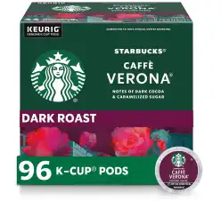 Starbucks K-Cup Coffee Pods--Dark Roast Caff Verona--100% Arabica--4 boxes (96 pods)