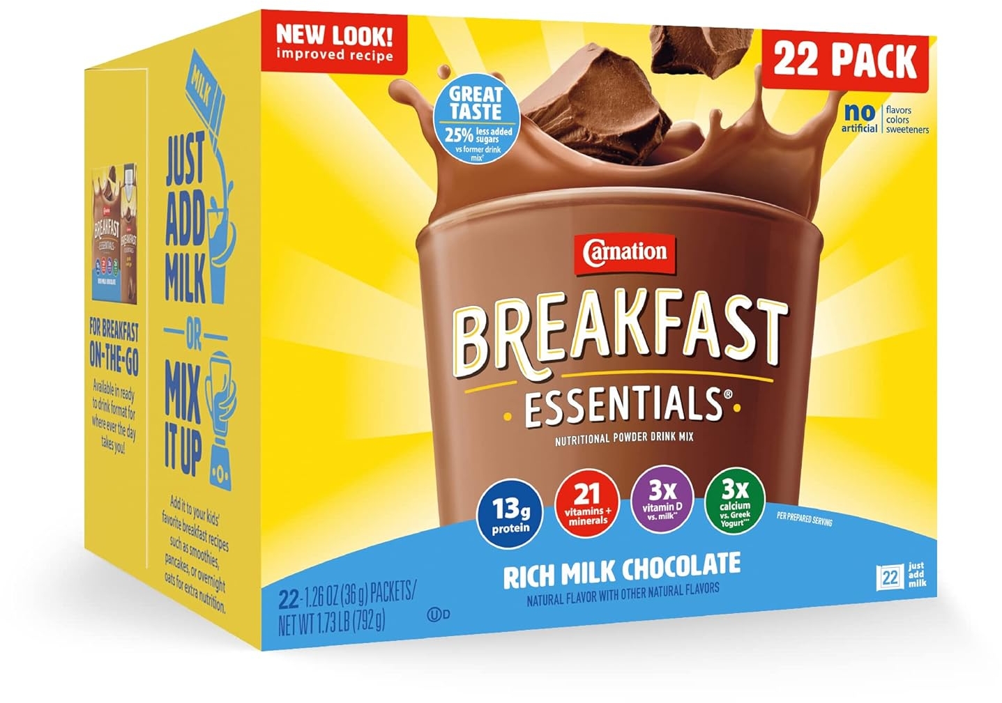 Carnation Breakfast Essentials Powder Drink Mix, Rich Milk Chocolate