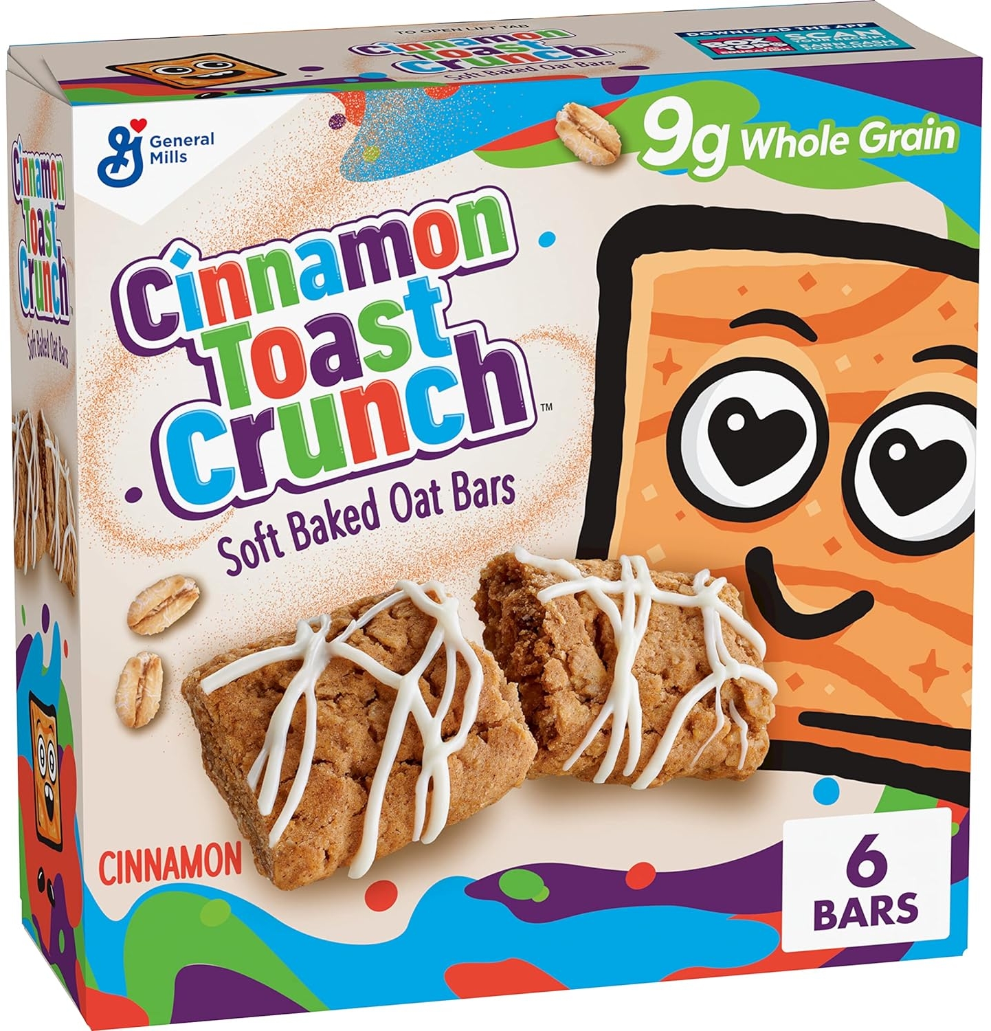 Cinnamon Toast Crunch Soft Baked Oat Bars, Chewy Snack Bars, 6 ct