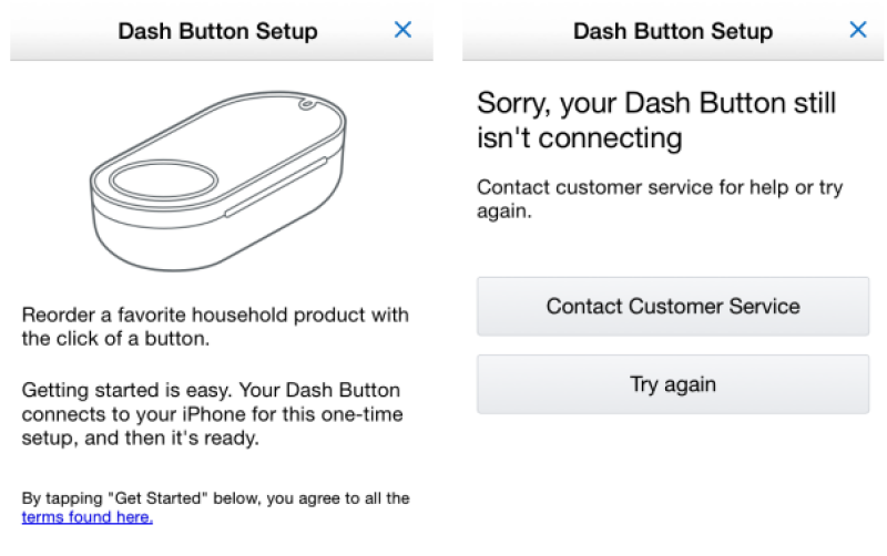 Amazon Dash Button Errors