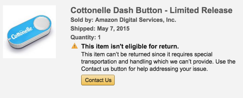 Amazon Dash Button Refund