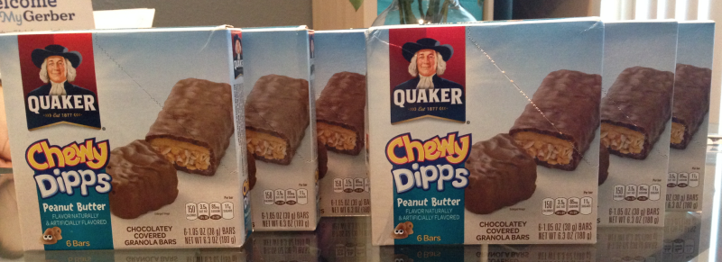 Quaker Peanut Butter Chewy Dipps Granola Bars,1.05 oz bars 6 Bars per Pack (Pack of 6)