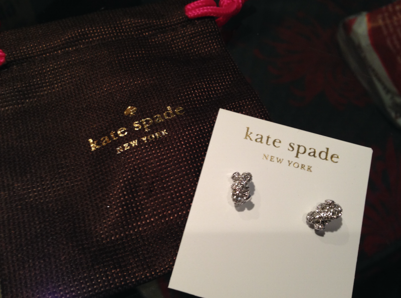 kate spade new york Sailor's Knot Silver Pave Stud Earrings