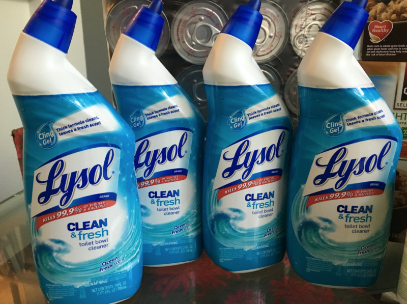 Lysol Clean & Fresh Toilet Bowl Cleaner, Cling Gel, Ocean Fresh, 24 oz, Pack of 4