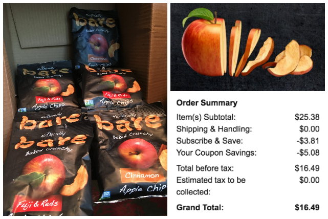 Bare Natural Apple Chips, Variety Pack, Gluten Free + Baked, 0.53 Ounce Bags (24 Count)