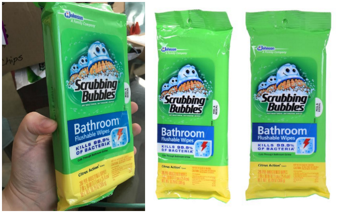 Scrubbing Bubbles Antibacterial Bathroom Flushable Wipes, 28 Count