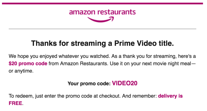 Amazon Restaurants Credit