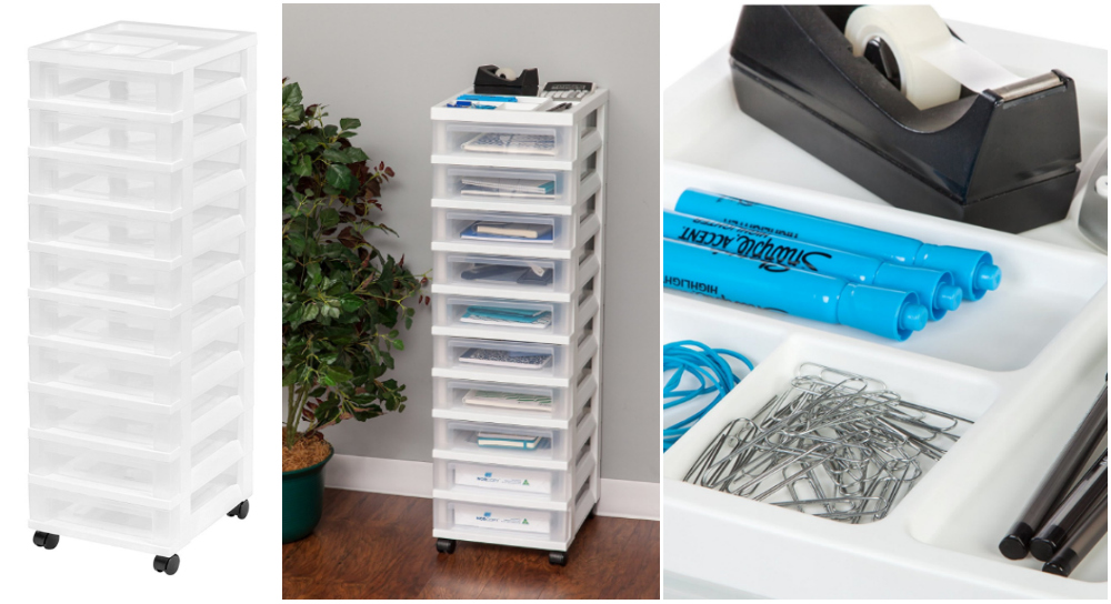 IRIS 10-Drawer Storage Cart with Organizer Top, White -- $29.43 (reg. $74.99), BEST price!