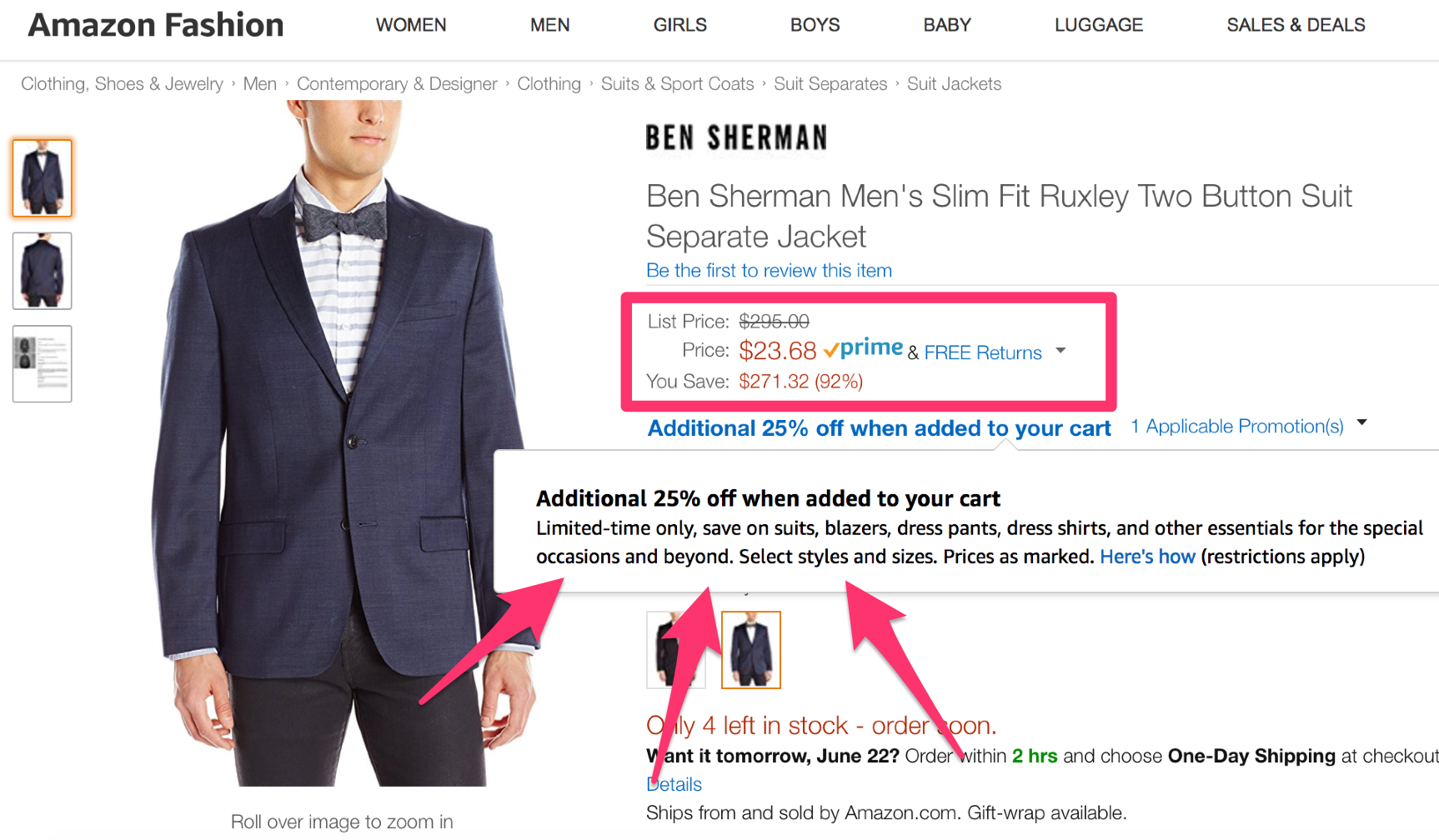 *HOT* Take an Extra 25% Off Men's Suiting & More -- Many Already Discounted!