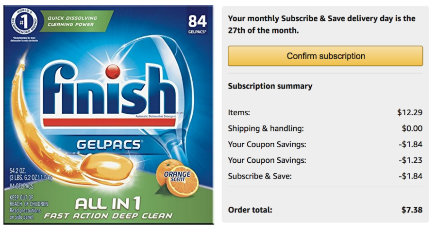 *Price Mistake?!* Double Coupons = Finish All In 1 Gelpacs, Orange 84 Tabs, Dishwasher Detergent Tablets as low as $7.38 (reg. $16.99)