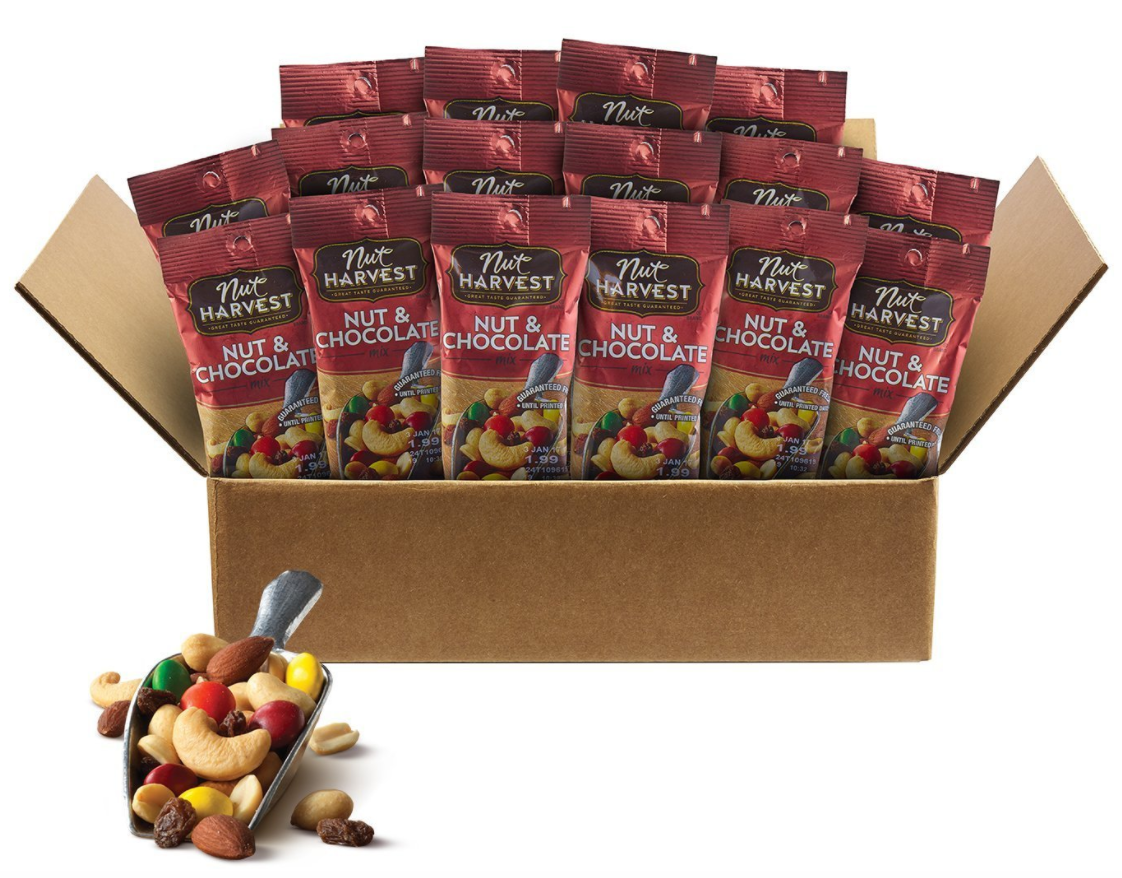 DOUBLE Coupon Deal = Nut Harvest Nut & Chocolate Mix, 16 Count as low as $13.19 (reg. $23.99)