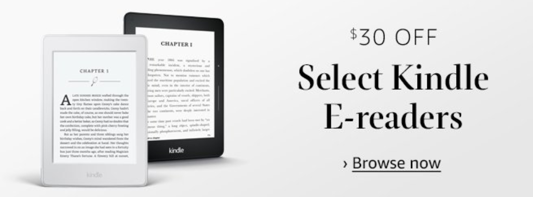 Up to $30 Off Select Kindle E-readers
