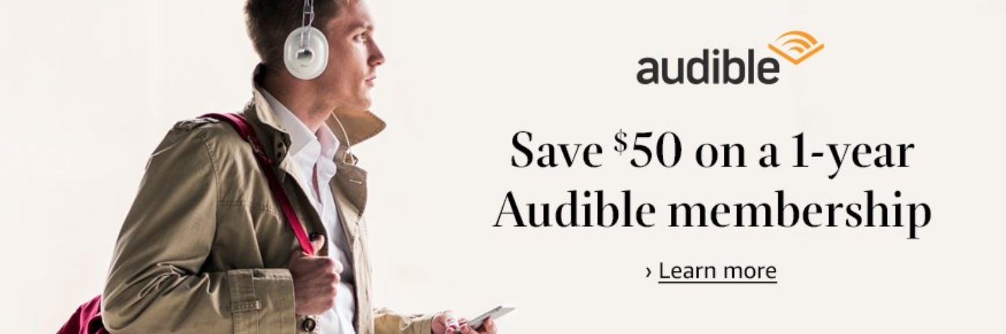 Save $50 on 1-year Audible.com Membership