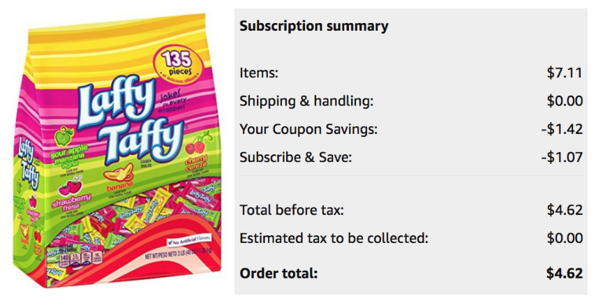 *Price Mistake?!* Laffy Taffy Assorted Mini Bars, 48 Ounce Bag as low as $4.62 (reg. $18.32)