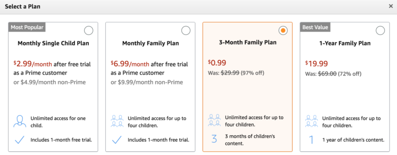 Keep the Kids Busy: 3 Months of Amazon FreeTime Unlimited ONLY 99¢