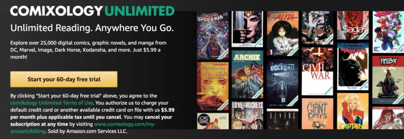 ComiXology Unlimited: Unlimited Comics -- FREE for 2 Months!